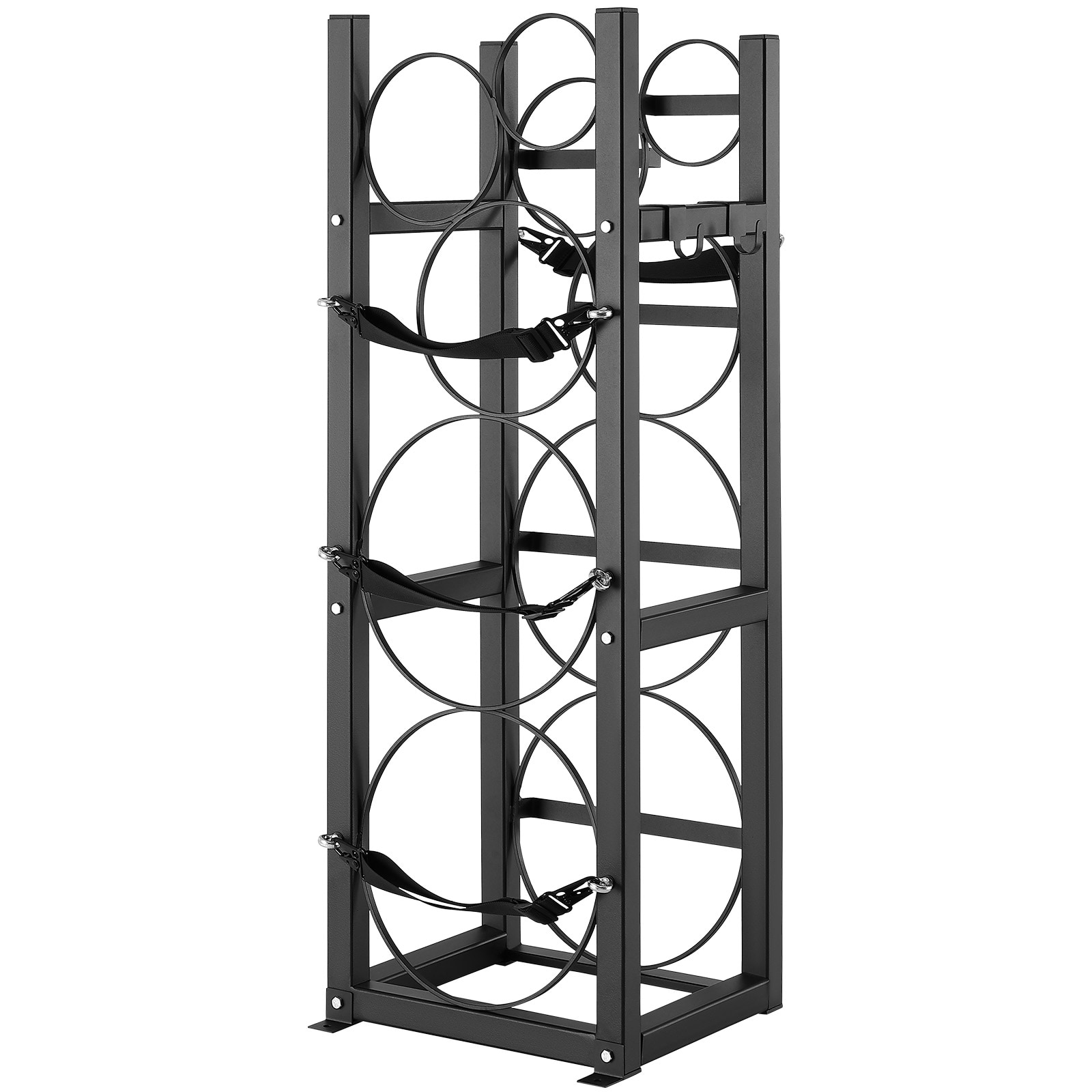 Refrigerant Tank Rack, With 2 X 30lbs And Other 3 Small Bottle Tanks, Cylinder Tank Rack 12.79x12.99x47.12 In, Refrigerant Cylinder Rack And Holders For Freon, Gases, Oxygen, Nitrogen_maomaolike.com